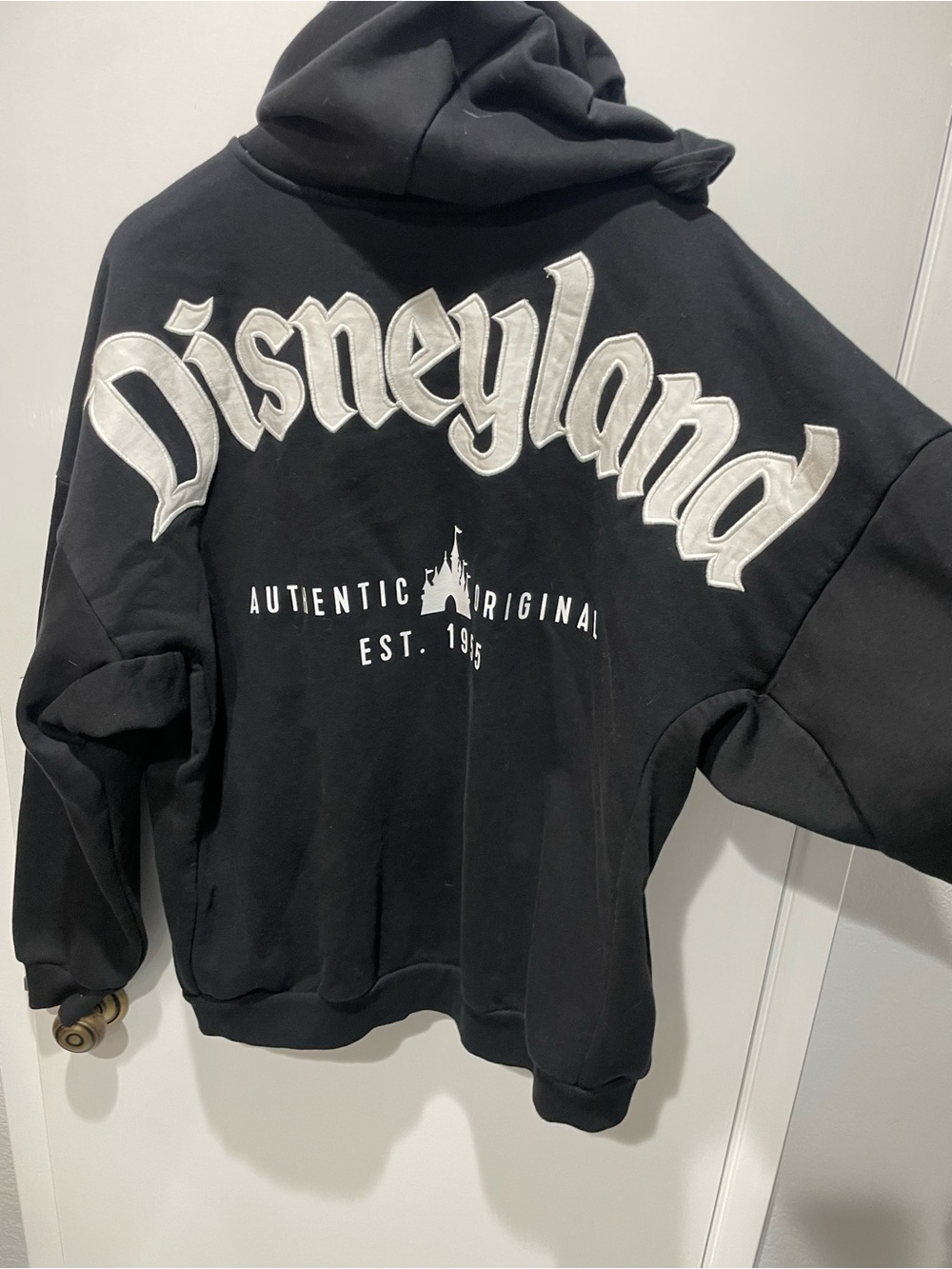 Disneyland Adult Black Zip Up Hoodie Size Large
